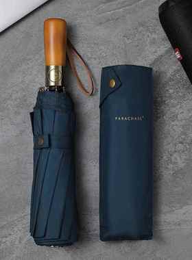 正品PARACH士AS木E双层自动大号抗风简伞双人两用复古约实礼品男