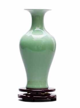 景德镇陶瓷器 影青釉仿古花瓶 中式复古客厅玄关装饰品工艺品安
