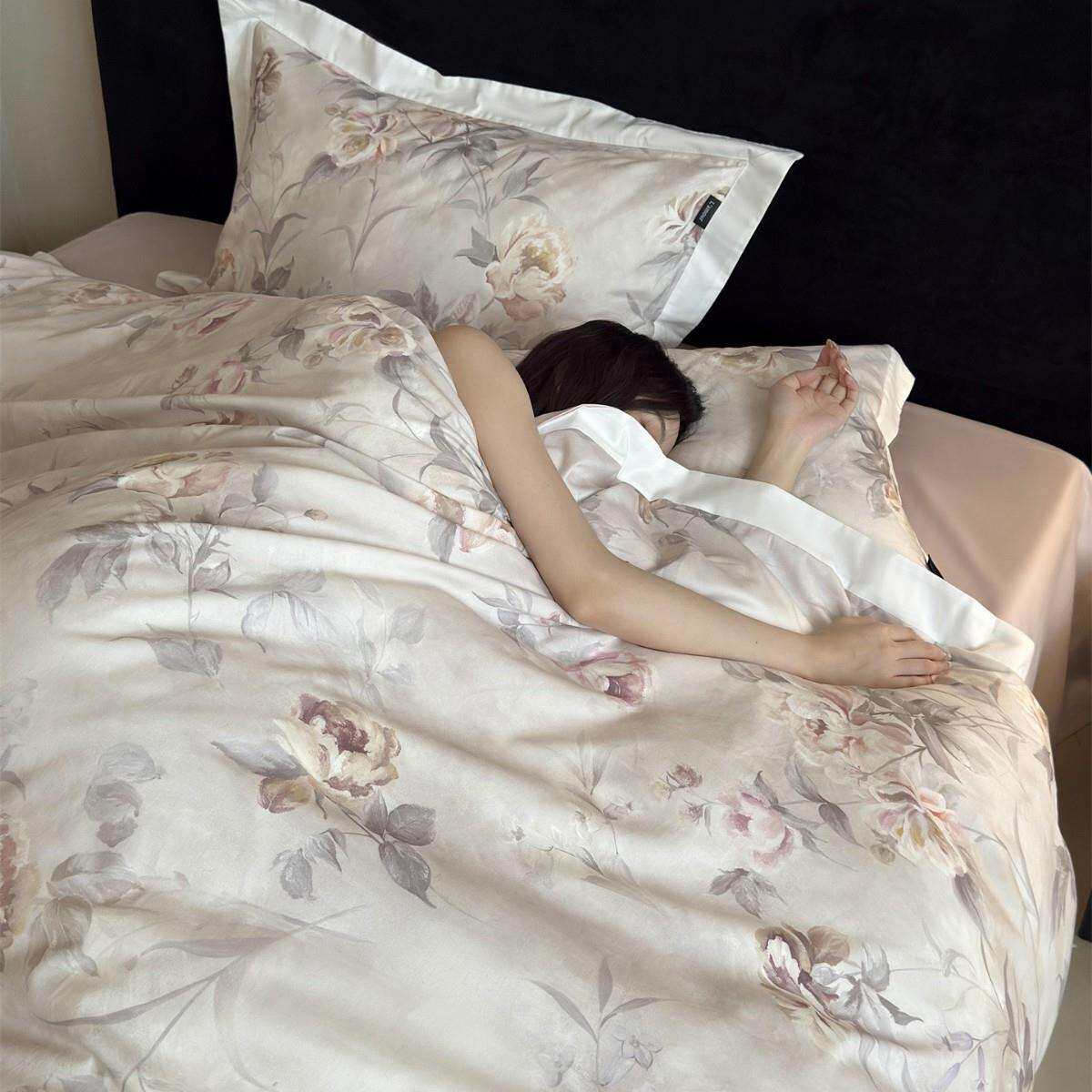 1全棉现代风数码印花超柔保暖寝具床品秋冬季纯棉磨毛四件套家纺2