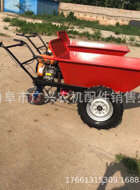 汽油汽油小推车款建筑工程运输灰土掀斗车轻便自走式掀斗车