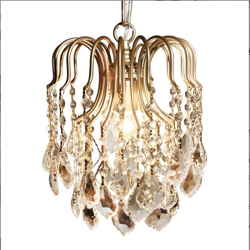 美式乡村铁艺爆款水晶灯  法式创意简约过道餐厅走廊卧室玄关吊灯