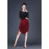 女年人身裙流苏裙下装 服练功服装 比赛舞蹈演出 拉丁舞半裙新款 正品