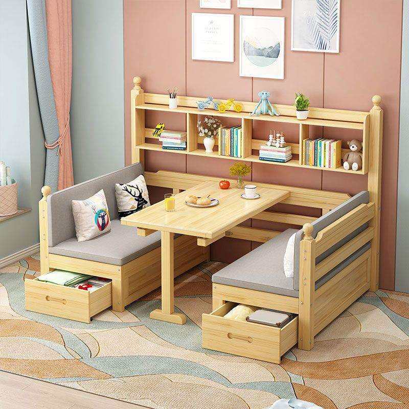 实木沙发床一体两用客厅小户型可折叠多功能组合家用带书桌储物
