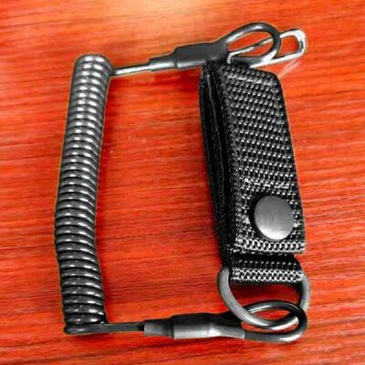 Portable Belt Spring Rope Key Ring Chain Flashlight Hanging