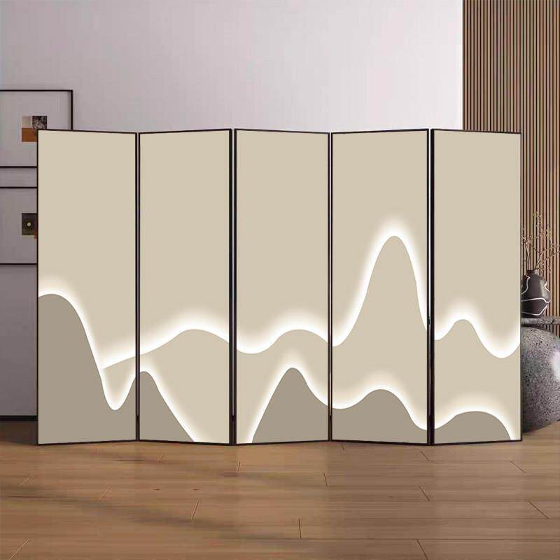 浩宇呈祥轻奢铝合金屏风隔断客厅办公室简约现代酒店餐厅移动折屏