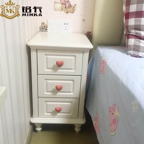 全实木床头柜15-20-25-30-35-40-50cm卧室小户型公主风收纳床边柜