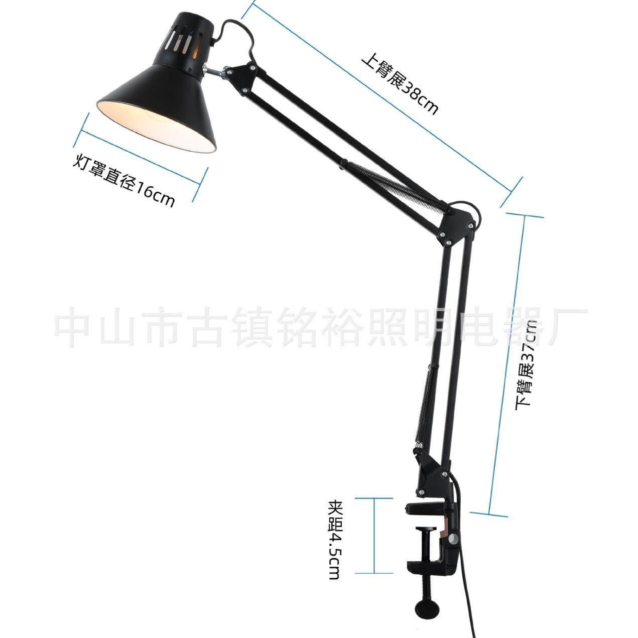 简约铁艺台灯 led学习床头书桌夹子台灯 创意办公室书桌折叠台灯