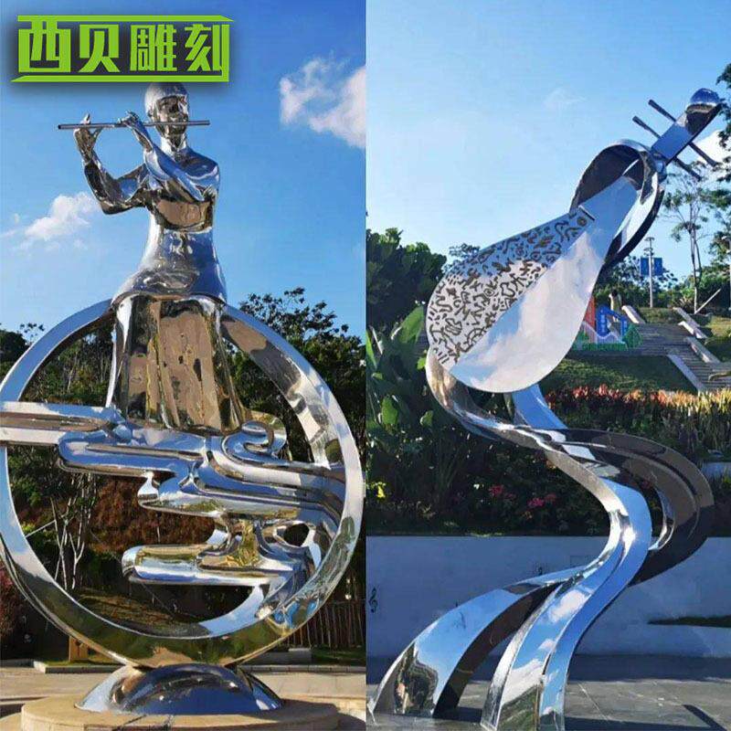 供应户外广场装饰不锈钢雕塑跳动的乐谱音乐类型主题雕塑摆件