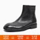 潮皮鞋 高档优100真皮拉炼 丁高筒英伦方头流马休闲 短靴男士 切 炼