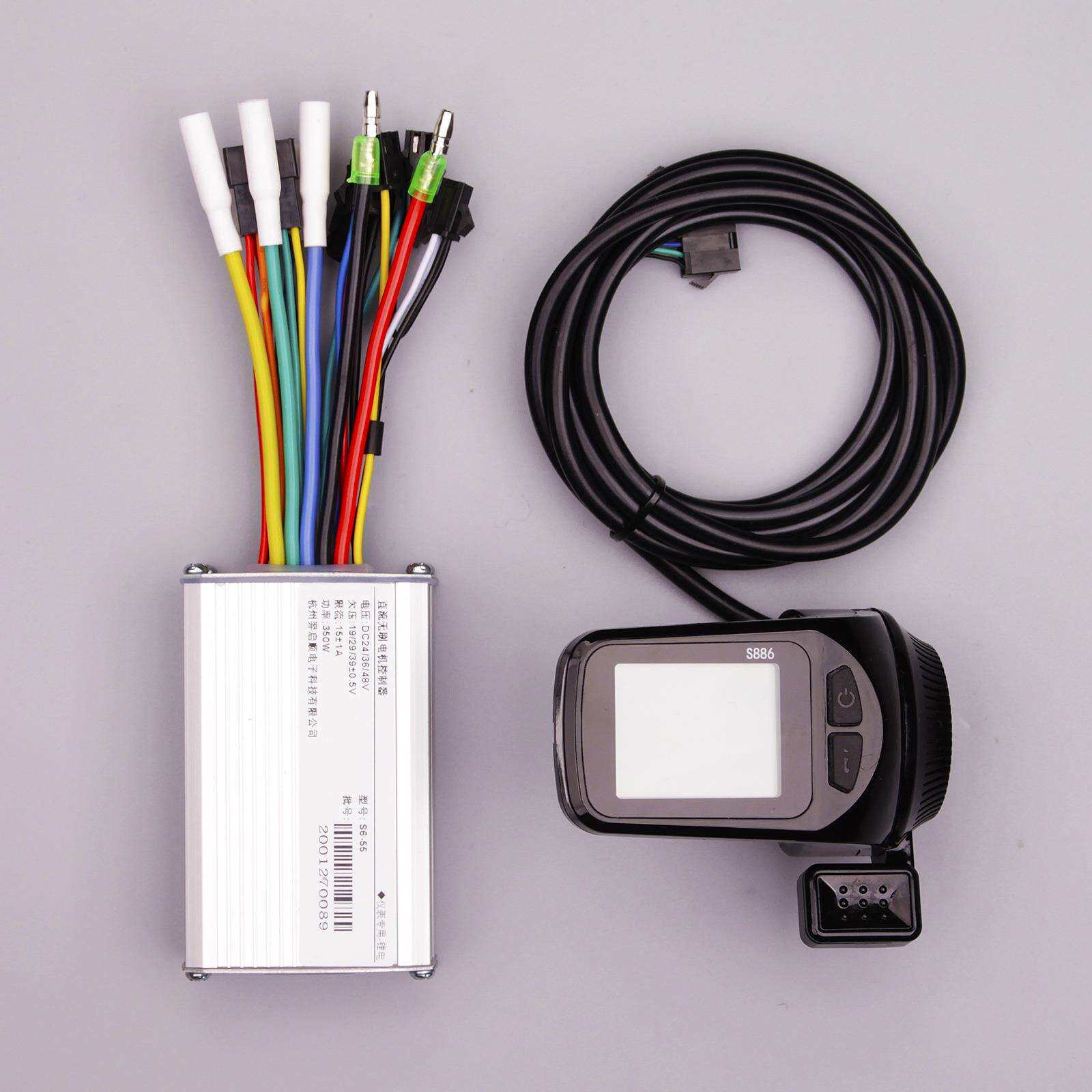 锂电自行车滑板车无刷控制器指拨款LCD仪表24V36V48V250W350W助力