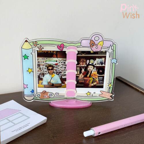 pinkwish白昼梦拍立得相框原创可爱小狗3寸mini亚克力立牌摆台