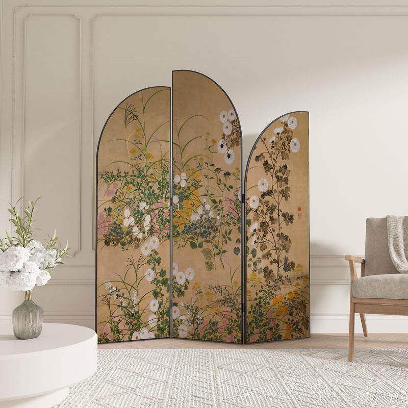 法式复古屏风隔断客厅花鸟沙发卧室背景遮挡入户玄关折叠移动折屏,住宅家具,折屏,淘宝优惠券,粉丝福利购,淘宝优惠卷