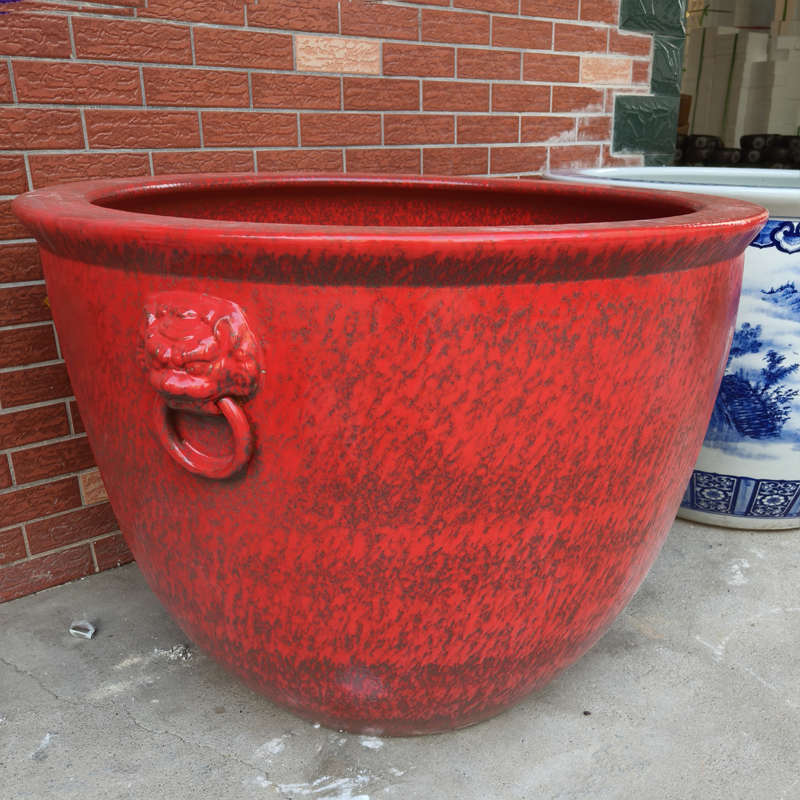 瓷缸种树缸庭院鱼缸古铜景德镇仿古睡莲水缸养超大室外荷花陶1米