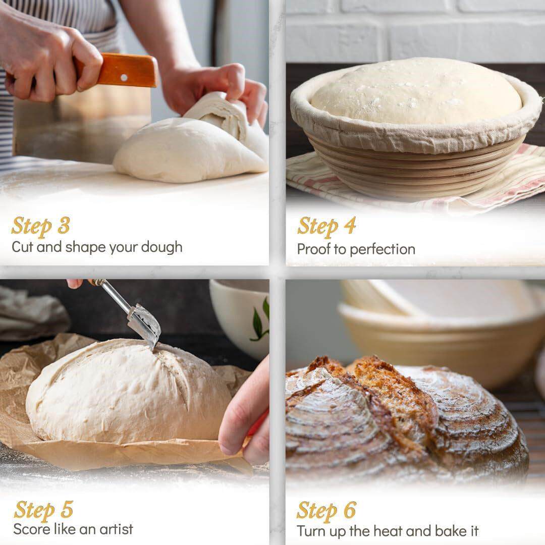 Banneton Bread Proofing Basket Sourdough Starter Kit Baking