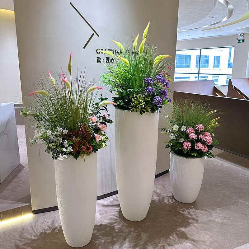 wo装+花堂仿真假花绣球花芦子弹头花苇草商场大大厅落地饰摆放售
