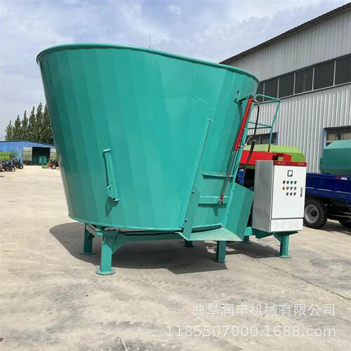 牛羊草料搅拌机立式12立方全混合日粮机牵引式TMR拌料机称重单轴