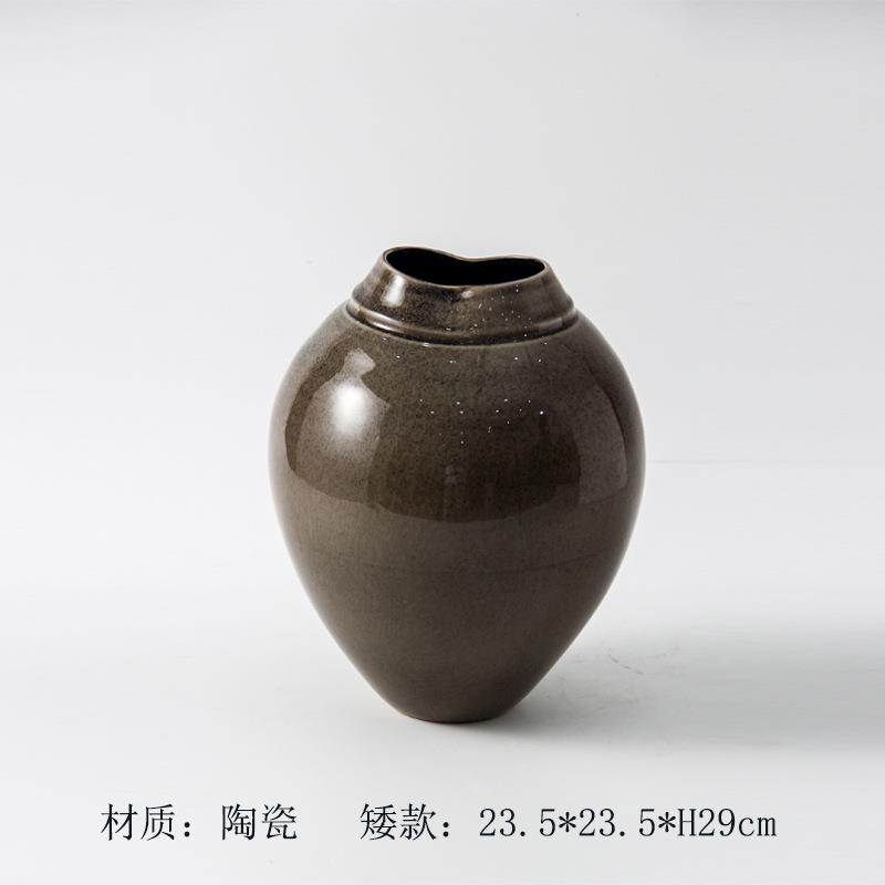 新中式景德镇陶瓷窑变花瓶家居样板间软装售楼处花器饰品餐桌摆件