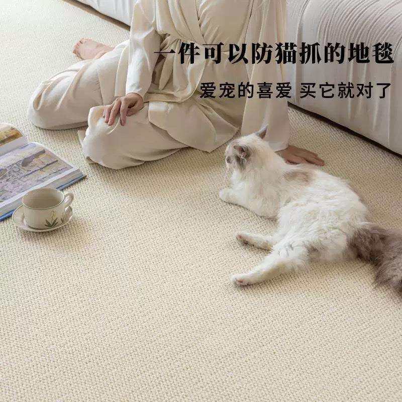仿剑麻地毯客厅耐磨仿猫抓菠萝圈脚垫卧室防水免可擦榻榻米可裁剪