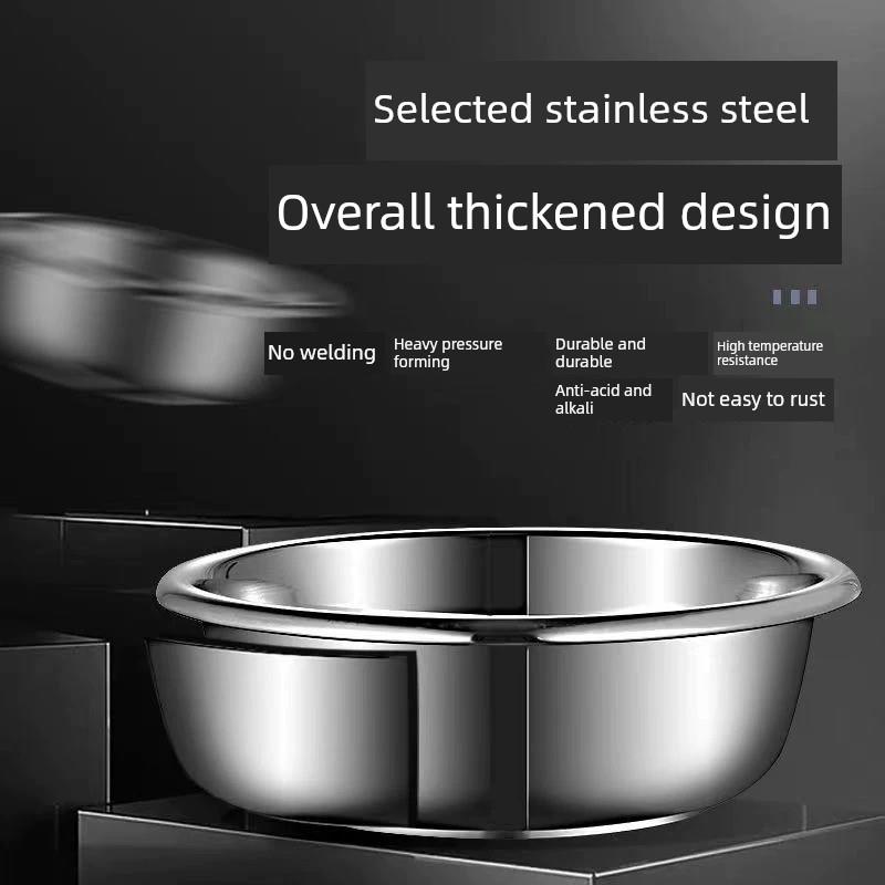 【买一赠三】不锈钢加厚汤盆，食品级蔬菜盆，食堂汤盆，家用方便