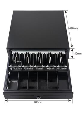 生产厂家405D五格三档钱箱带铁托盘收银盒收银柜收银箱收银箱