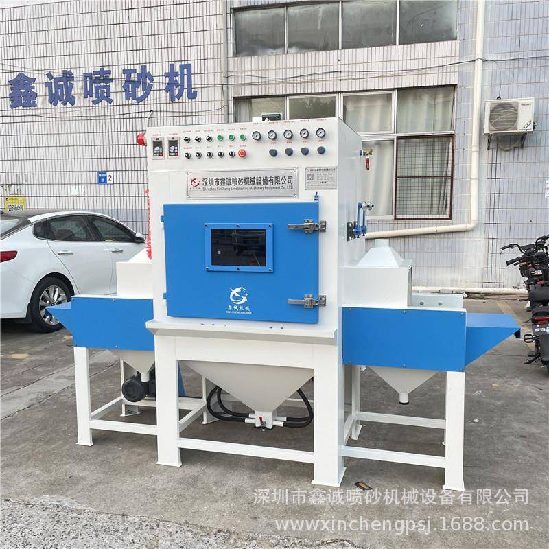 小型喷砂机加工零配件氧化皮自动喷砂机非标自动喷砂机图片