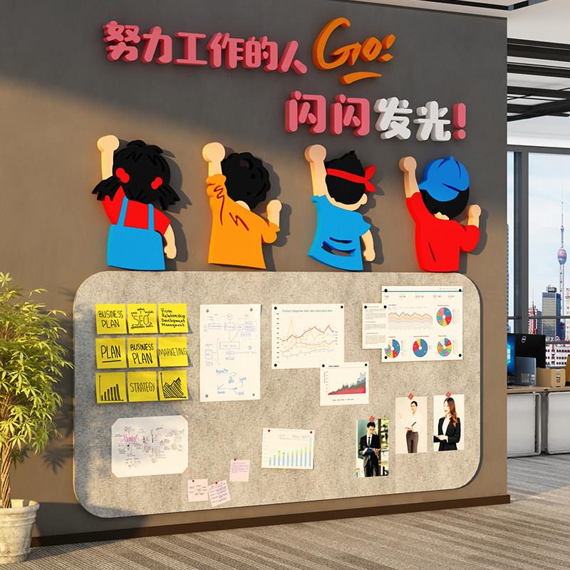 办公室员工风采展示毛毡墙贴面装饰公告示栏照片背景板企业司文化