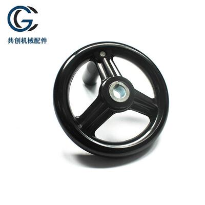 手摇用旋转操作手柄 现货电木机床圆轮缘手轮 工业三幅条手轮