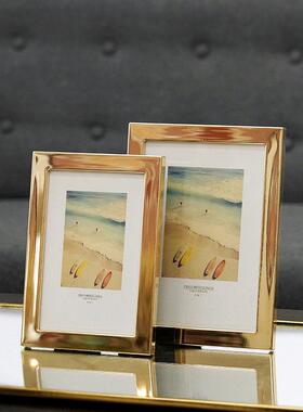 时尚金色环保金属相框画框展示框摆件创意照片框摆台奢华居家装饰