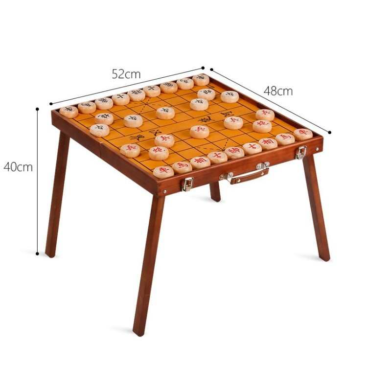 户外可用中国象棋桌折叠实木棋盘学生成人便携套装手提象棋桌