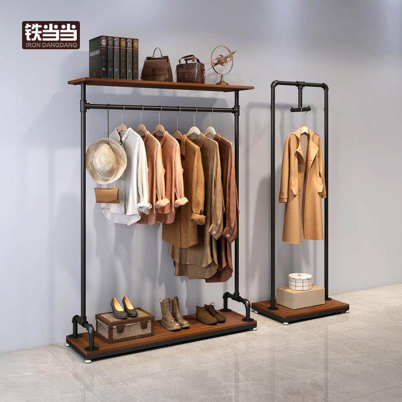 铁艺服装店衣架展示架覆古服装架落地式男装女衣服货架组合挂衣架