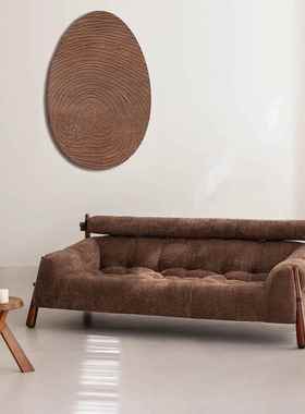 奶油实风木布艺沙发意设计师创直排高靠背三人白沙发复88920古蜡