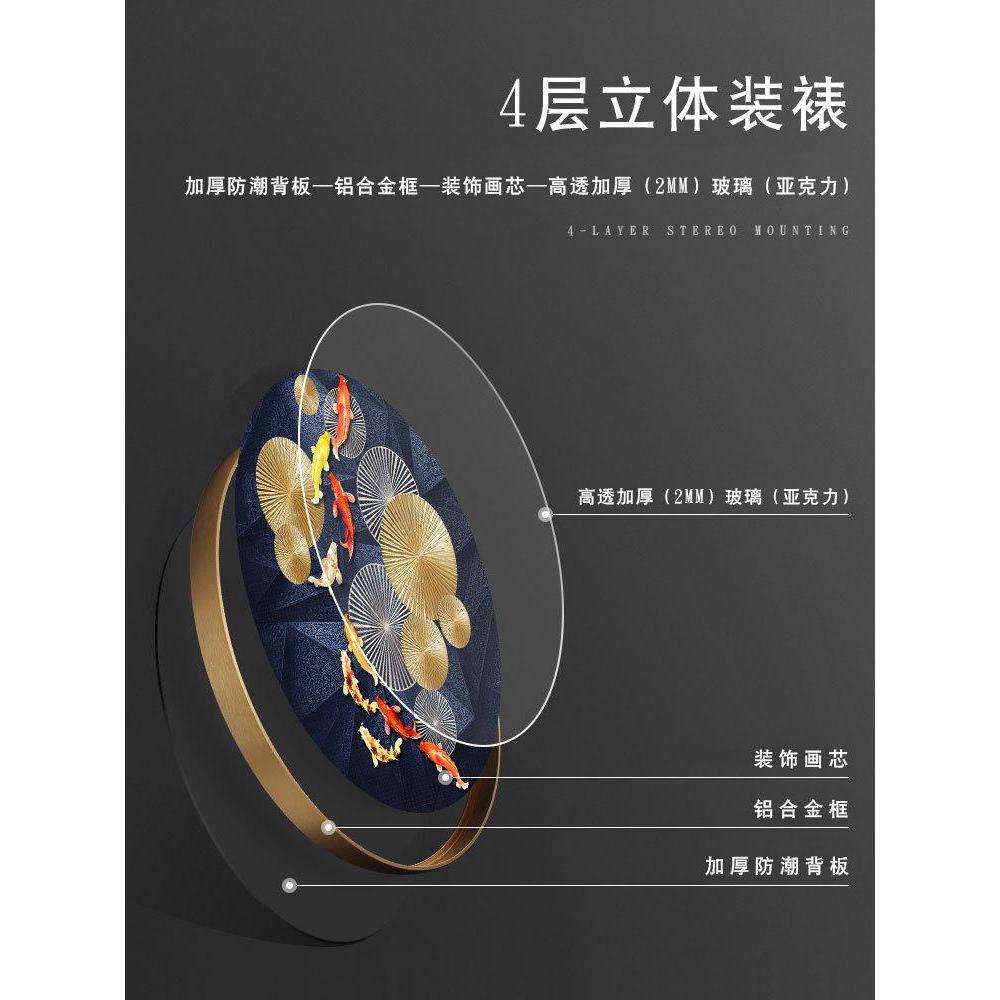 圆形铝合金画框带玻璃钻石画满钻十字绣2023新款带框简单自己裱框