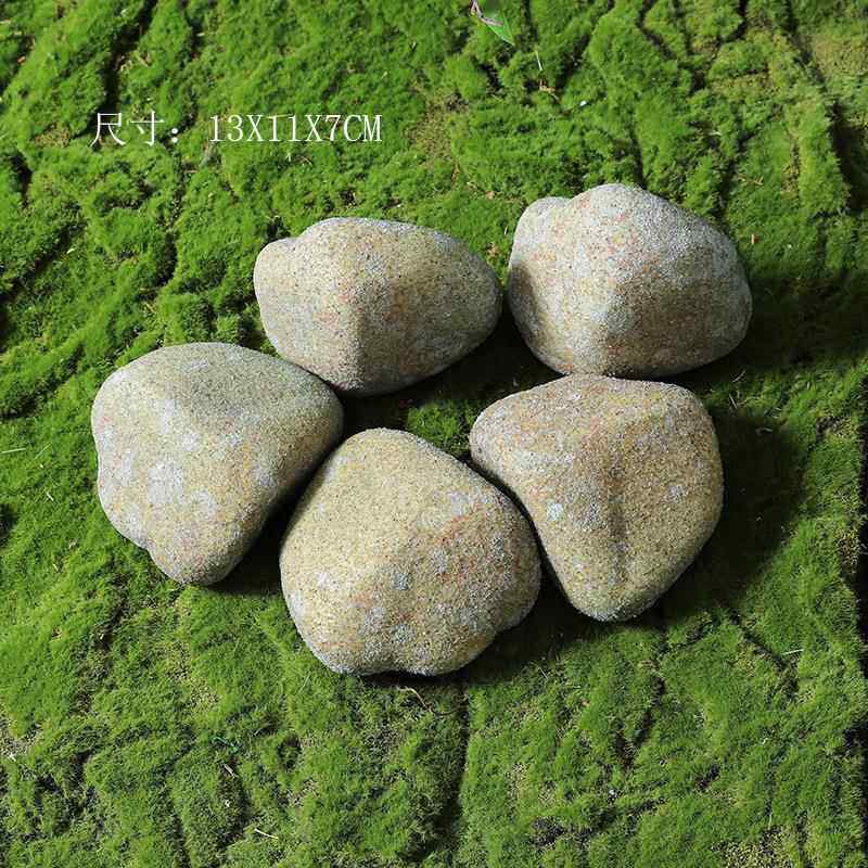 新款仿苔真青苔假山石头摆鹅卵藓造景件盆鱼缸水幼培儿园庭院花园