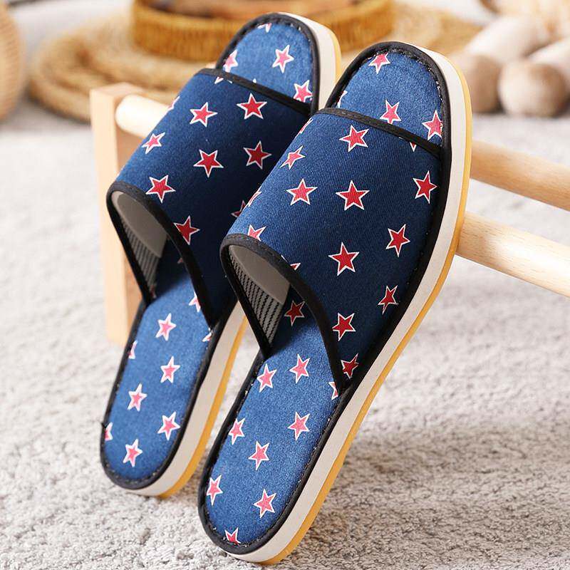 新款棉布拖鞋手工男士女士家居室内木地板鱼嘴春秋夏季厚底静音泡