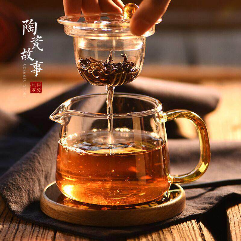 茶壶单壶茶水分离花茶壶玻璃泡茶壶泡茶器家用烧水茶壶套组茶具