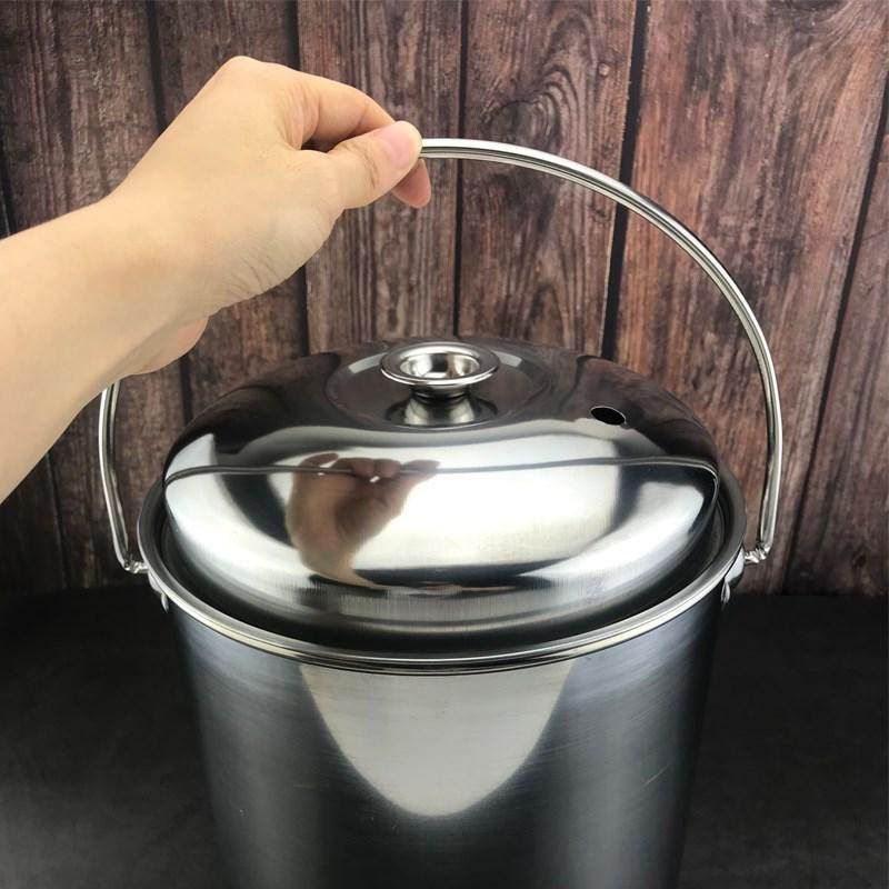 批发不锈钢茶水桶大号茶渣桶小号垃圾桶带盖茶盘接水桶家用废水桶