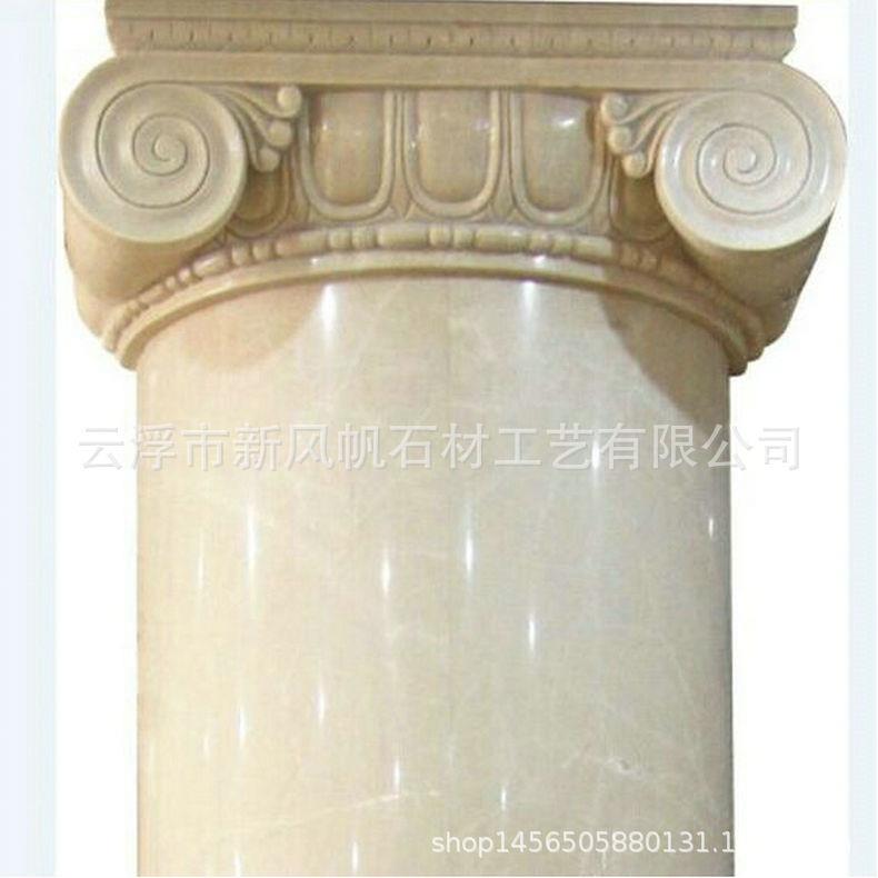 户外庭院水头大理石圆柱方柱 两拼无缝圆柱 广场柱装饰 空心石柱