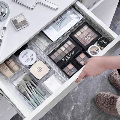 抽屉式内置收纳盒抽屉分格盒子化妆品亚克力透明分隔收纳置物架