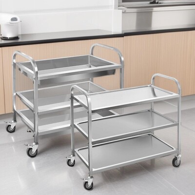 商用加厚酒店餐车车三层不锈钢送餐车手推餐酒摊水车收碗车厅IHZ