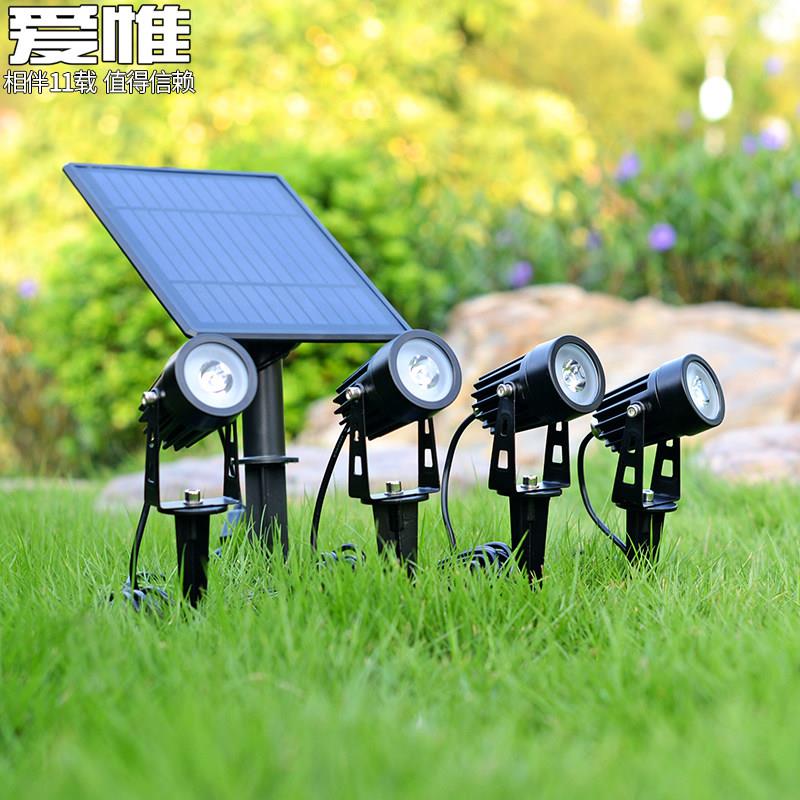 太阳能射灯户外防水路灯地插草坪灯家用景观照明庭院灯花园照树灯