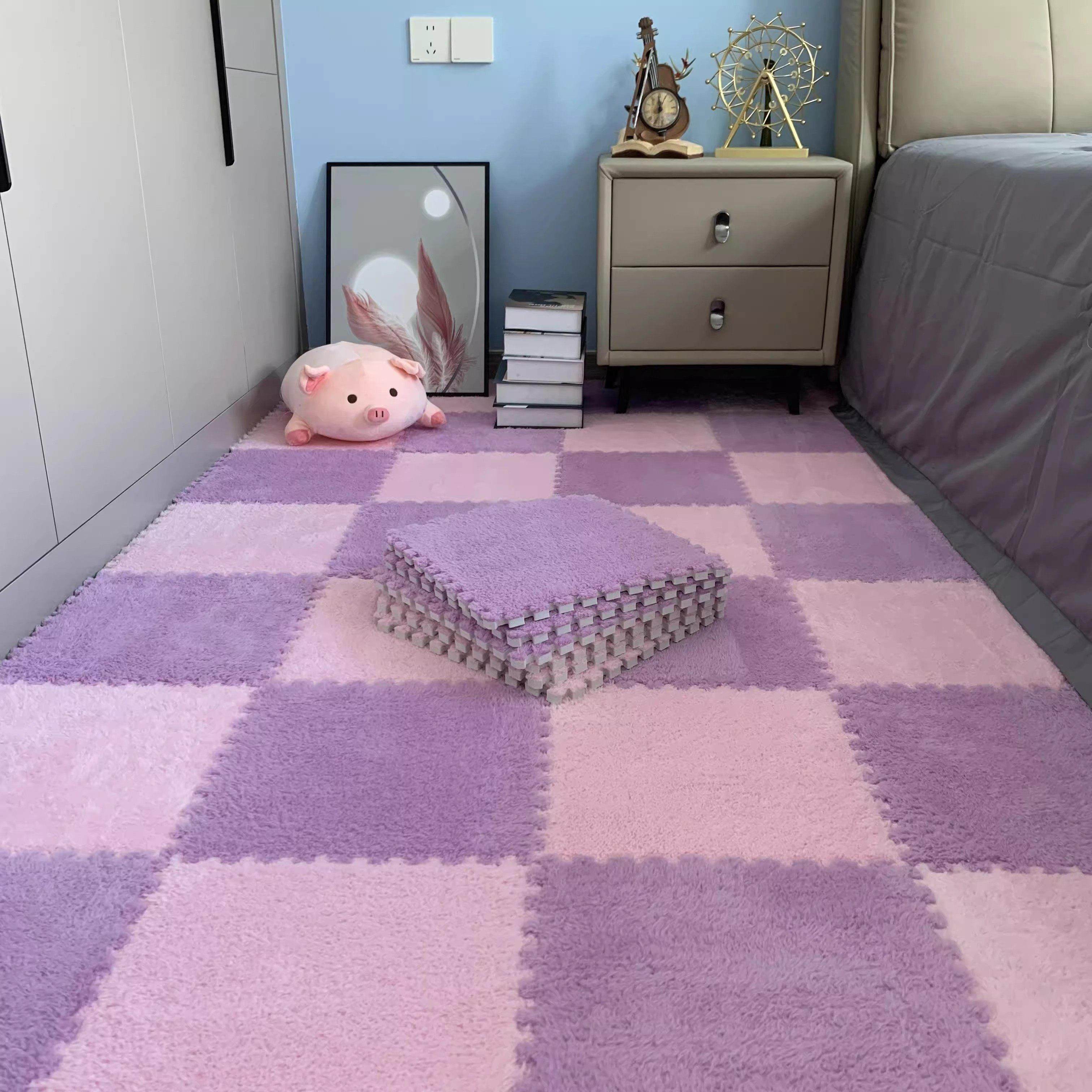 少女卧室床边地毯粉色可爱毛毯拼接地板垫宿舍满铺飘窗台装饰地垫,居家布艺,家用脚垫,淘宝优惠券,粉丝福利购,淘宝优惠卷