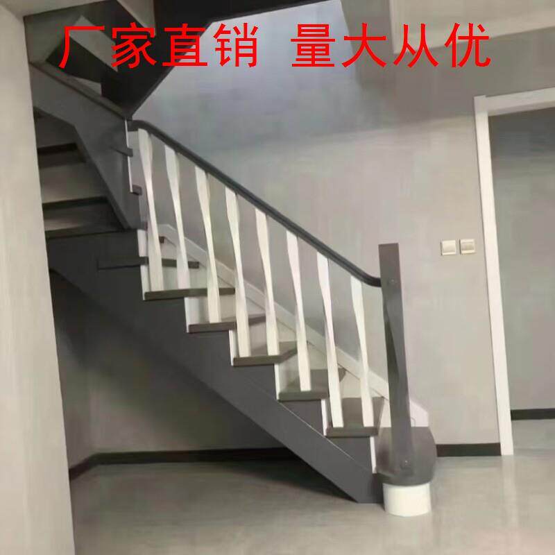 铁艺实木楼梯扶手安全平台护栏围栏简约室内阳台高层阁楼栏杆立柱