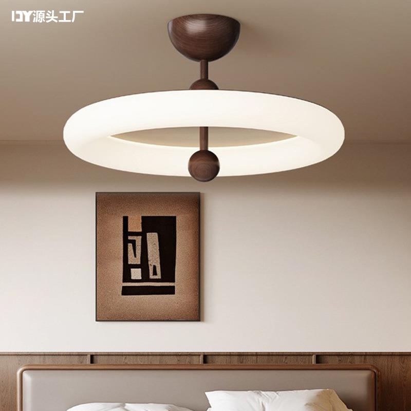 中古卧室灯奶油风吸顶灯复古法式感甜甜圈半吸吊灯儿童房灯具