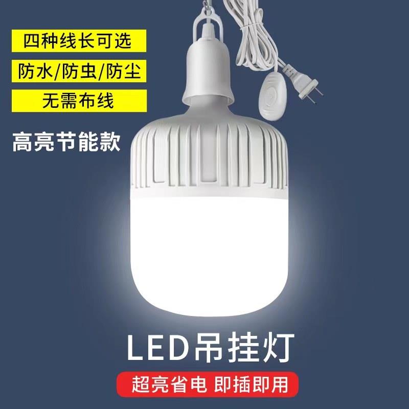 床头吊线灯卧室小吊灯主卧阳台走廊过道带线灯泡免布线现代简约