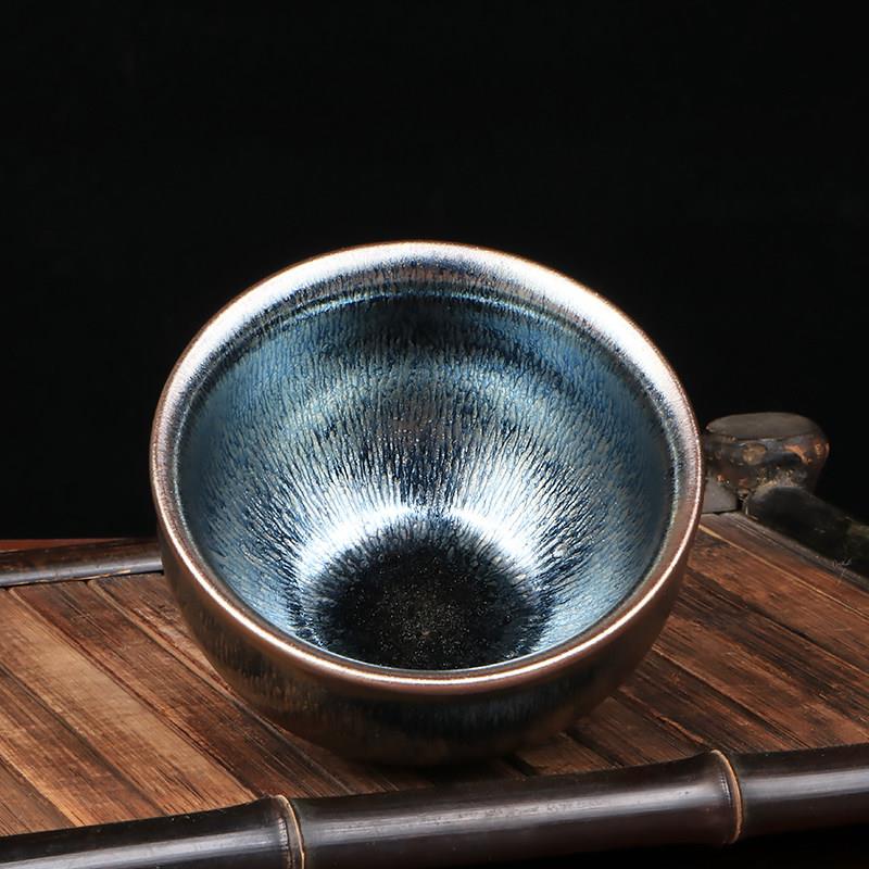 银毫建盏茶杯百花盏陶瓷功夫茶具茶盏主人杯个人专用待客品茗杯