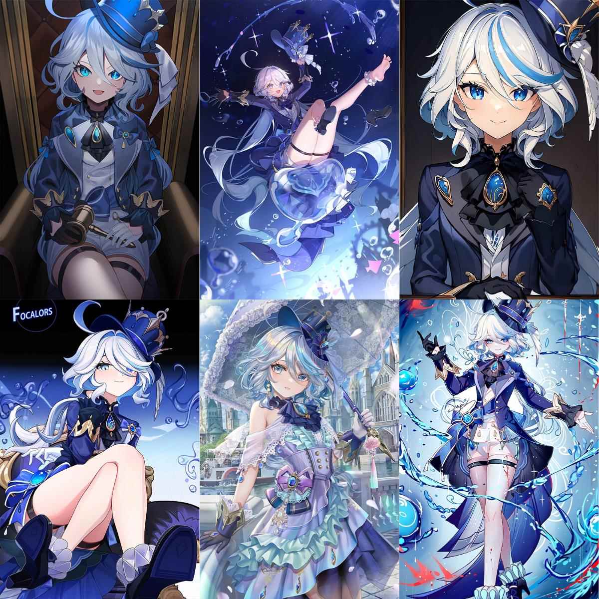 芙宁娜海报墙贴纸原神水神芙卡洛斯周边墙纸房间贴画壁纸装饰照片