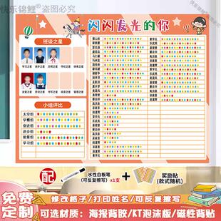班级教室布置雏鹰争章墙贴小学你追我赶评比栏红花奖励榜kt板磁性