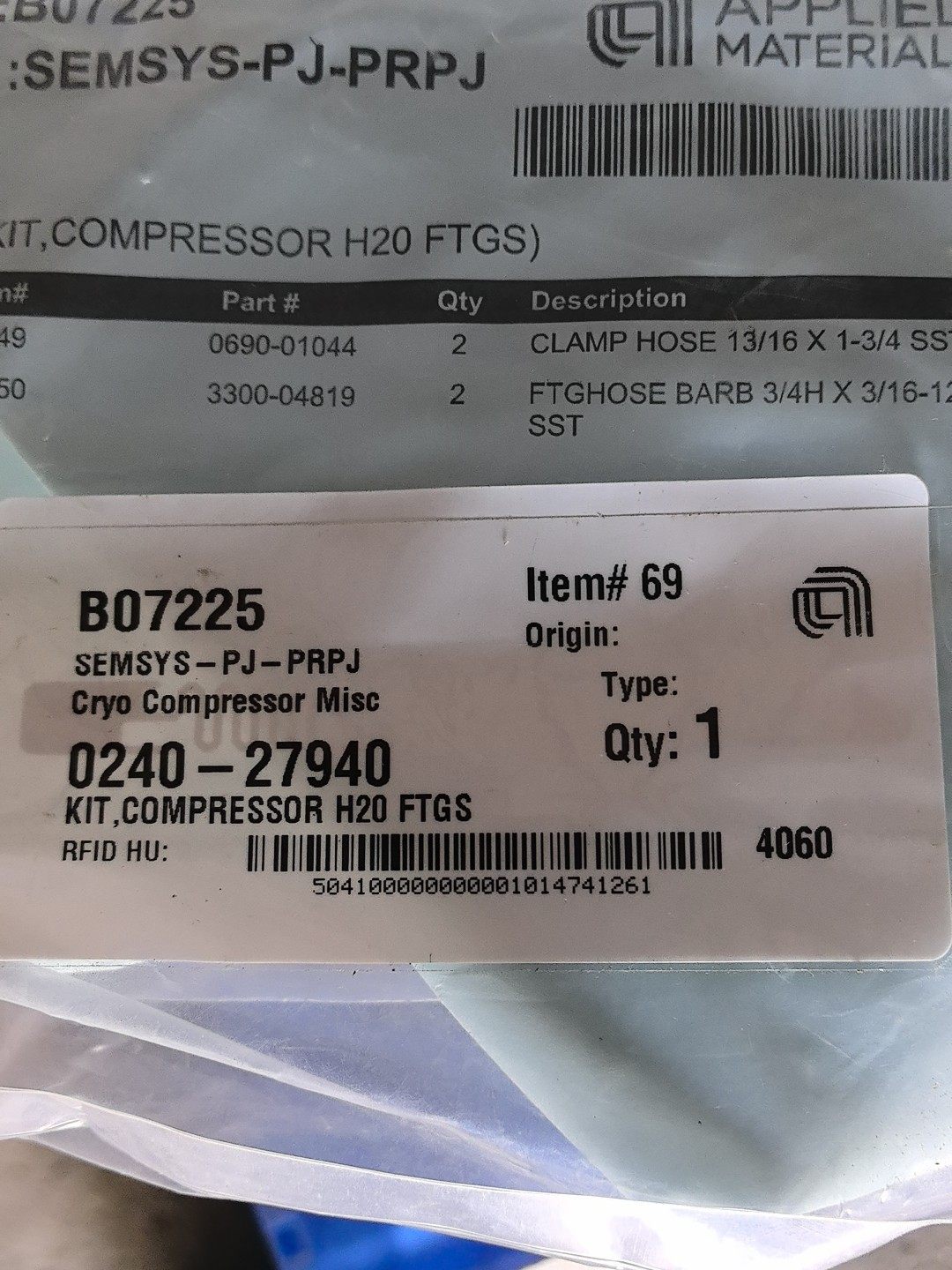 全新应用材料AMAT 0240-27940 KIT,COMP