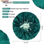 Night Sleep Hat Silk Reversi Bonnet Satin Hair Logo Cap