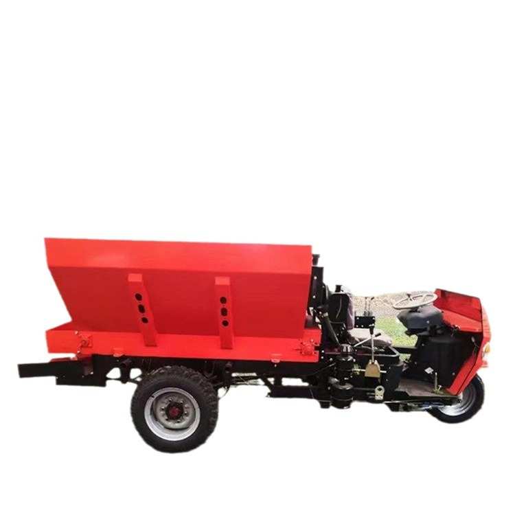 三轮车载粪便撒粪车农家粪肥撒粪机8立方双竖圆盘撒肥车